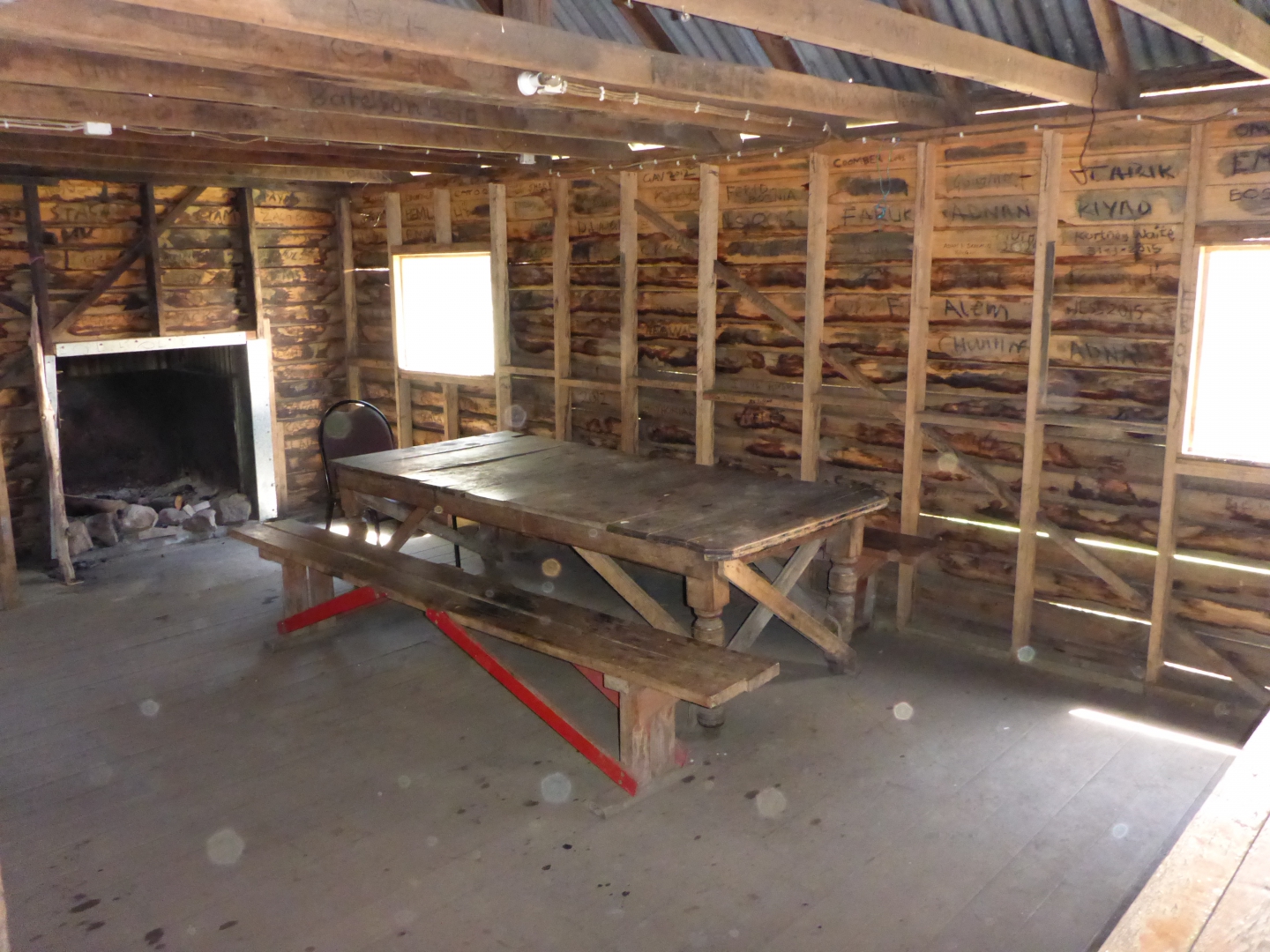 Inside the main Razorback hut - there's room for plenty of people in here